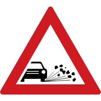 Dopravní značení Dopravní značka A17 - Odlétávající štěrk