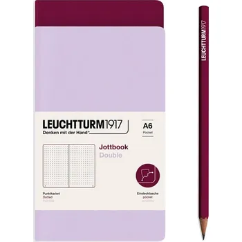 Blok Lilac & Port Red, Jottbook Double, Flexcover, Pocket (A6), 80 g/m? paper, 59 p., dotted