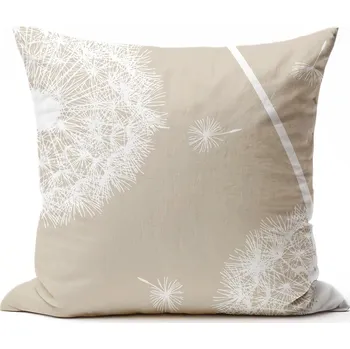 Povlak na polštářek Bavlněný povlak na polštář - Pampelišky béžové Zapínání: knoflík, Velikost polštáře: 50x70