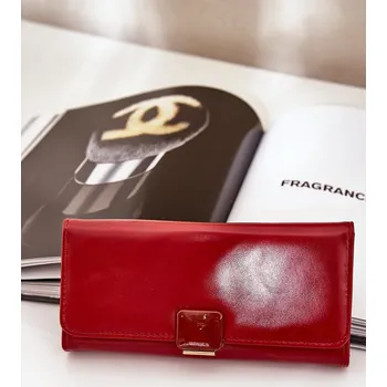 Peněženka Eko Kožená Hladká Dámská Peněženka Erolia Barva: Červená, Velikost: ONE SIZE