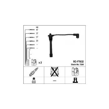 Zapalovací kabel Sada kabelů pro zapalování NGK RC-FT632 - FIAT