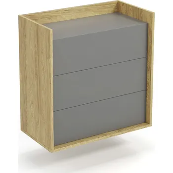 Komoda Nábytek PEGAS s.r.o. Komoda MOBIUS 3S, přírodní/šedá