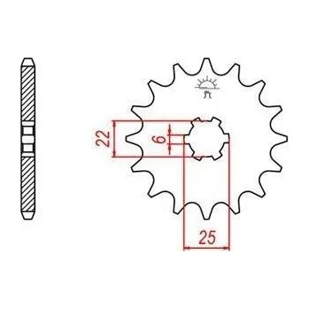 Řetězová sada pro motocykl řetězové kolečko pro sekundární řetězy typu 420, JT - Anglie (14 zubů) JTF251.14