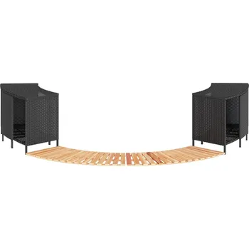 Vířivka Obruba k vířivce černá polyratan a masivní akáciové dřevo - 8721102434709