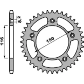 Nářadí na motocykly Ocelová standardní zadní řetězová kola PBR 4329 - 520 4329.42.C45
