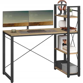 Psací stůl Obdélníkový psací stůl Matkam 120 x 60 x 120 cm černý, dub artisan