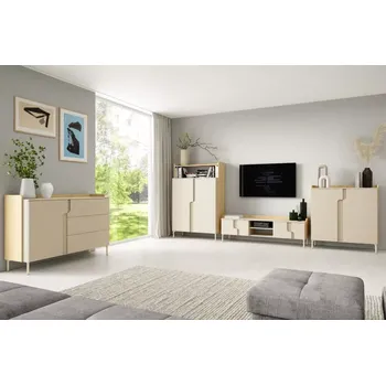 Obývací stěna Obývací stěna Positano A - Dub Mavelie + Macadamia