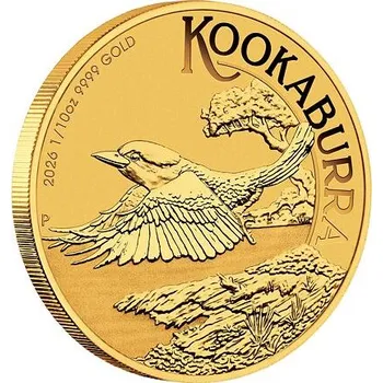 Zlatá mince Australian Kookaburra (Ledňáček) 1/10 Oz 2026