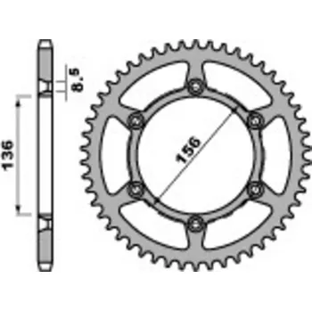 Nářadí na motocykly Ocelová standardní zadní řetězová kola PBR 820 - 520 820.49.C45
