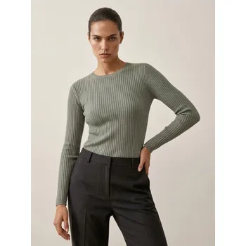 Dámský svetr Sinsay - Klasický žebrovaný svetr - zelená - 651IJ-70X - 651IJ-70X-XS