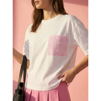 Sinsay - Tričko s podílem bavlny s krátkým rukávem - sytě růžová - 681HC-42X - 681HC-42X-XXL