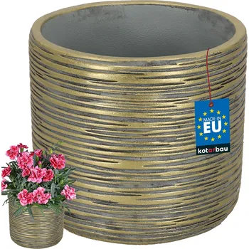 Květináč Keramický květináč fi 12, květinová nádoba - Barva zlatá - 1 ks.