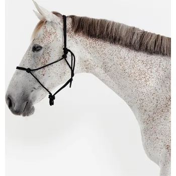 FOUGANZA Provazová ohlávka pro koně a poníky FS ČERNÁ