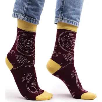 Pánské ponožky HAPPY HOP Bambusové ponožky Hop Hare FIALOVÁ|ŽLUTÁ