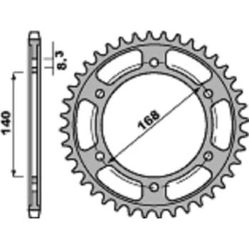 Nářadí na motocykly Ocelová standardní zadní řetězová kola PBR 4550 - 525 4550.42.C45