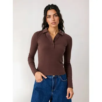 Oblečení a móda Sinsay - Pruhované polo tričko - hnědá - 013HA-88X - 013HA-88X-XXS