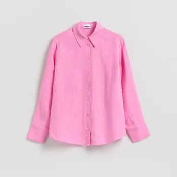 Reserved - Lněná košile - růžová - 486FH-30X - 486FH-30X-L