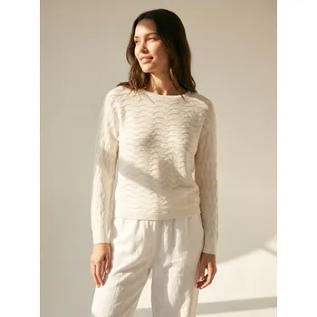 Dámský svetr Sinsay - Prolamovaný svetr - krémová - 681GZ-01X - 681GZ-01X-XS