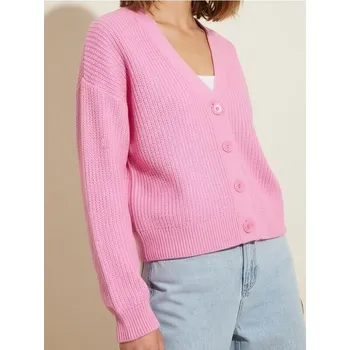 Dámský svetr Sinsay - Basic kardigan - růžová - 492GZ-30X - 492GZ-30X-XXL