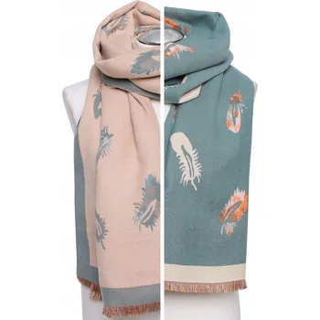 Šála Elegantní dámská šála, módní oboustranná s peříčky, velká MORAJ