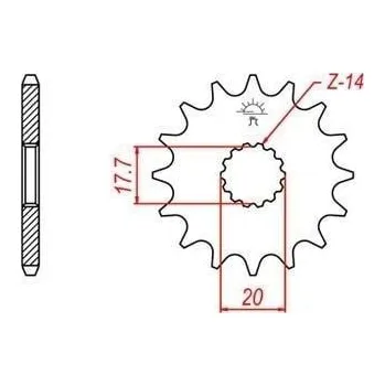 Řetězová sada pro motocykl Řetězové kolečko JT JTF 558-16 16 zubů, 428 KAWASAKI Z 125 2018-2021