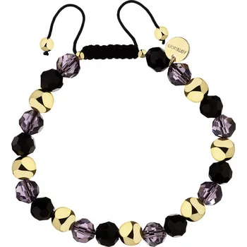 Náramek Pozlacený náramek z mosazi se skleněnými detaily - AR543-1126