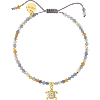 Náramek Pozlacený náramek z mosazi se zirkony - želva - AR545-1559