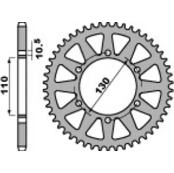 Nářadí na motocykly PBR Racing Hliníková ultralehká zadní eloxovaná řetězová kola 504 - 520 504.46.LD