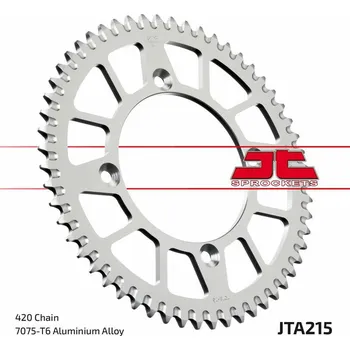 Nářadí na motocykly JT SPROCKETS Hliníková ultralehká samočisticí zadní řetězová kola 215 - 420 JTA215.56RED