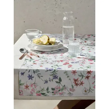 ubrus Sinsay - Běhoun na stůl s květinovým motivem - bílá - 923IK-00X - 923IK-00X-ONE