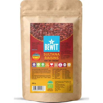 Sušené ovoce BEWIT Rozinky sultana BIO, RAW - 300 g