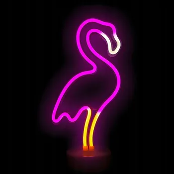 Lampička Lampa neonowa Flaming LED Dekorativní neon na stojanu s USB