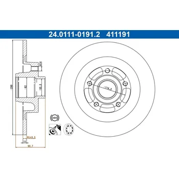 Brzdový kotouč Brzdový kotouč ATE 24.0111-0191.2