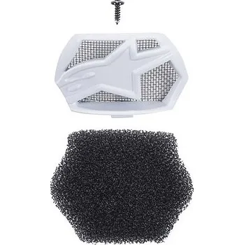 Auto-moto kryt bradové ventilace pro přilby SUPERTECH S-M10 a S-M8, ALPINESTARS (bílá, vč. uhlíkového filtru, verze ECE 22.05) 8983019-2180-TU