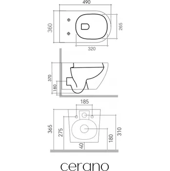 Toaletní stolek CERANO - Kompletní podomítkový WC set Verde - černá lesklá - WC tlačítko Duo, bílá - k zazdění - 49x36 cm