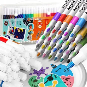 60 AKRYLOVÝCH POPISOVAČŮ VODĚODOLNÉ POPISOVAČE FIXY NA MALOVÁNÍ KAMENŮ