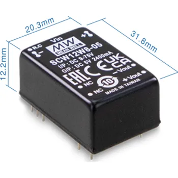 Měnič napětí Mean Well SCW12W8-15 Měnič DC/DC modulový 12W 15V