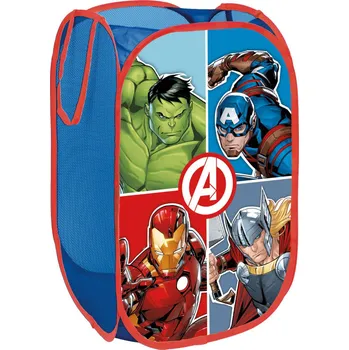 Úložný box Arditex Úložný koš na hračky AVENGERS síťovaný modrý 36x58 cm