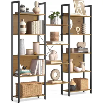 Knihovna Regál Matkam 158 cm x 166 cm x 24 cm černý, dub artisan