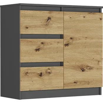 Komoda Komoda Framire 80 x 33 x 76 cm antracit, dub artisan matný