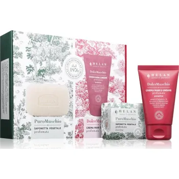 Sprchový gel Helan Puro Muschio & Dolce Muschio tuhé mýdlo na ruce 100 g + krém na ruce 50 ml