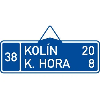 Dopravní značka Dopravní značka IS3b - Směrová tabule (s dvěma cíli)