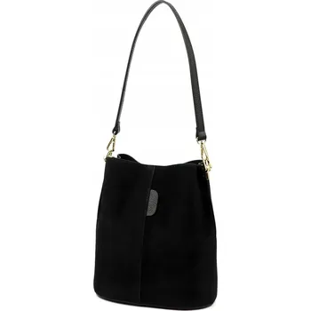 Kabelka Dámská kožená semišová kabelka LUKA černá