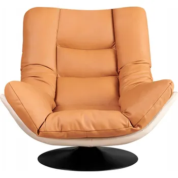 Křeslo Ergonomické relaxační křeslo Lysvik z ekokůže Oranžové