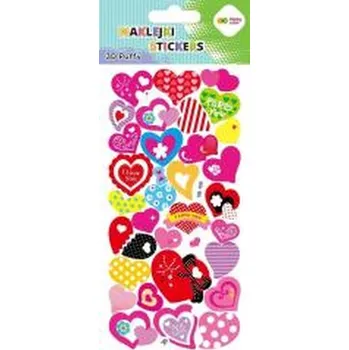 Set školních potřeb Naklejki 3D Puffy Hearts 9,5x22cm HAPPY COLOR