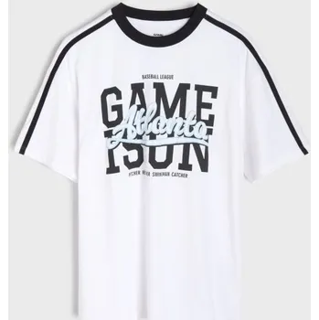 Dětská móda Sinsay - Oversize tričko s vystouplým nápisem "Atlanta" - bílá - 962IP-00X - 962IP-00X-170