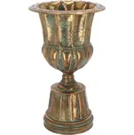 Váza francouzská AGED METAL, kov, zlatá/tyrkys patina, pr.27x45cm|Esschert Design