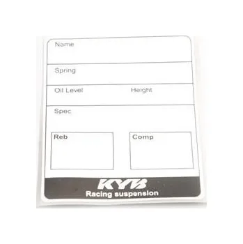 Nářadí na motocykly Label suspenion name, oil level, spring KYB 150350000110 150350000110