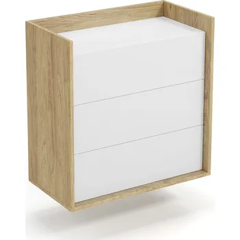 Komoda Nábytek PEGAS s.r.o. Komoda MOBIUS 3S, přírodní/bílá