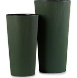 PLASTOVÝ KVĚTINÁČ URBANIKA ECO SADA 2KS 57X30 CM+46,6X25,5 CM ZELENÁ
